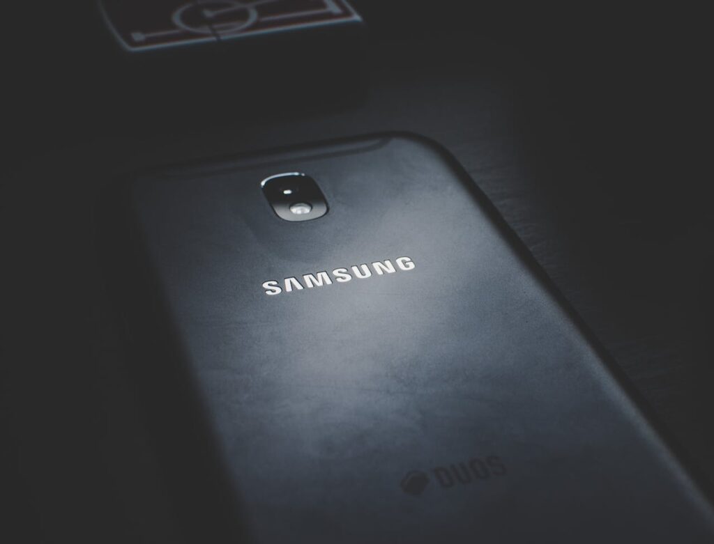 Close-up Photo of Black Samsung Phone